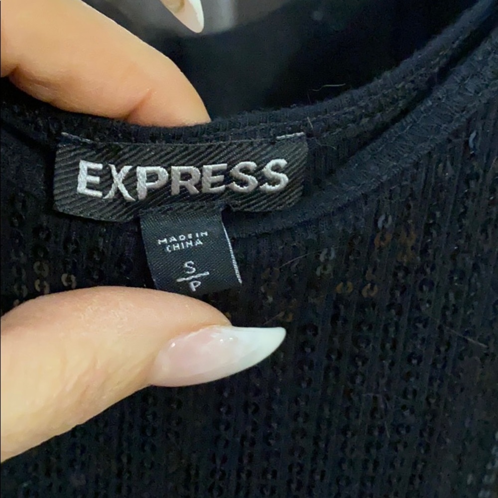 Express black sequence tank top - Picture 2 of 4
